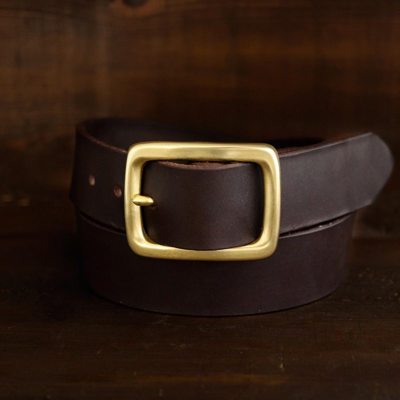 No. 5 Dark Brown Garrison Leather Belt