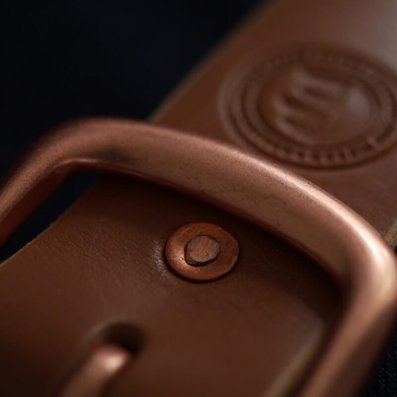 Copper Buckle Belt with copper rivets