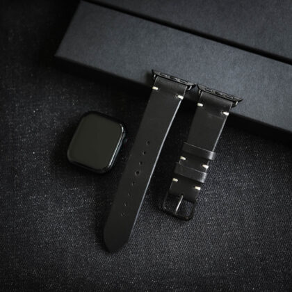 Läderarmband till Apple Watch Svart