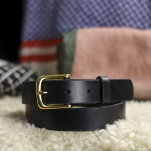 Slim Leather Belt Black