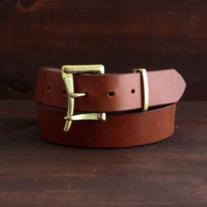 fireman's quick release leather belt brown