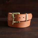 fireman's quick release leather belt natural