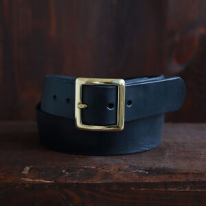 Black Garrison Leather Belt