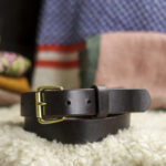 Dark Brown Slim Leather Belt