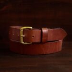 brown leather belt