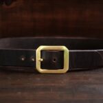 No. 6 Dark Brown Garrison Leather Belt