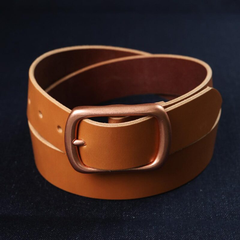 Copper buckle belt London Tan