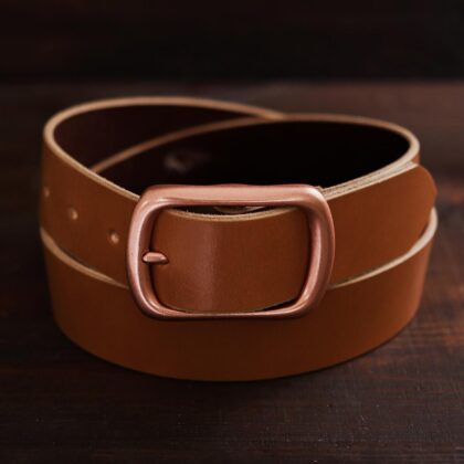 Copper buckle belt London Tan