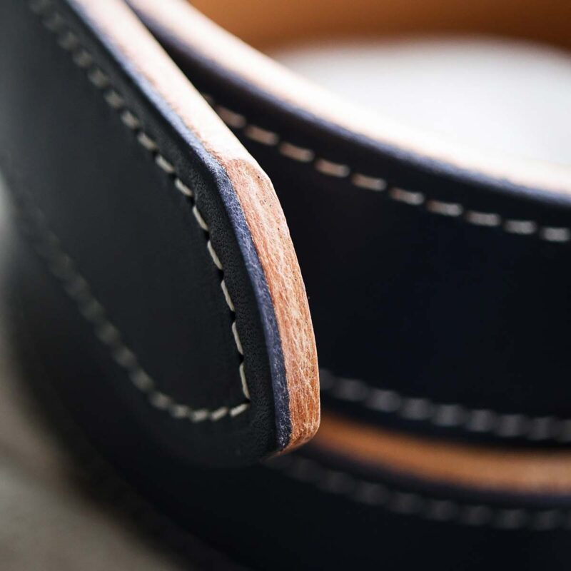 Denim Blue Double Leather Belt two layer