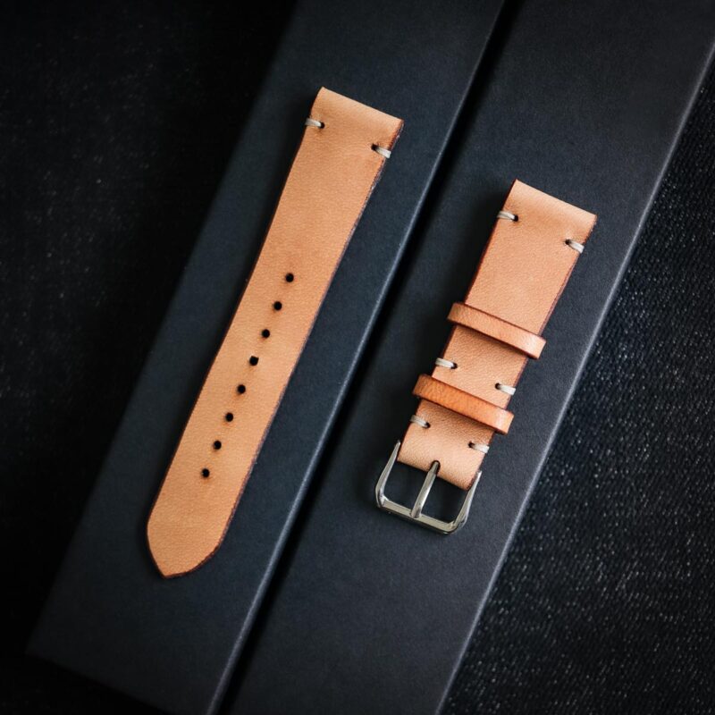 Handmade Leather watch strap natural