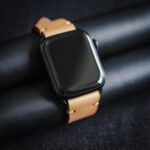 Leather Apple Watch Band Natural Closed