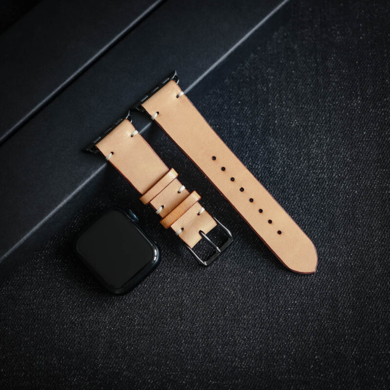 Leather Apple Watch Band Natural side shot