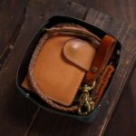 Leather Catchall Valet Tray Black with Wallet